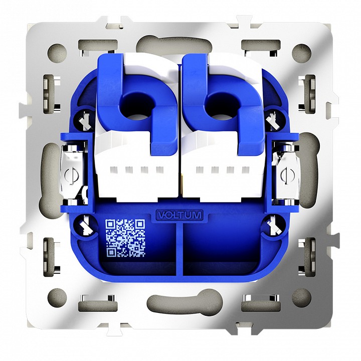 Розетка двойная ethernet rj-45 без рамки voltum s70 vls060204
