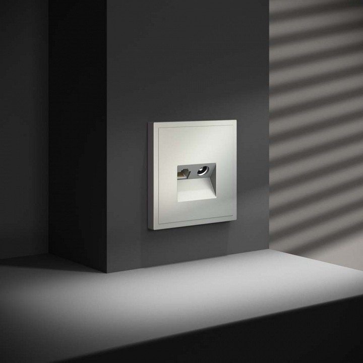 Тв-розетка и розетка ethernet rj-45 без рамки voltum s70 vls060705