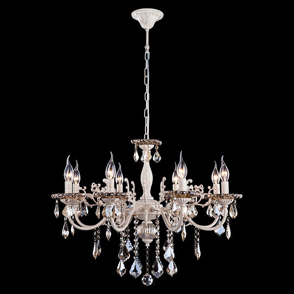 Подвесная люстра eurosvet elisha 3281/8 белый с золотом/тонированный хрусталь strotskis