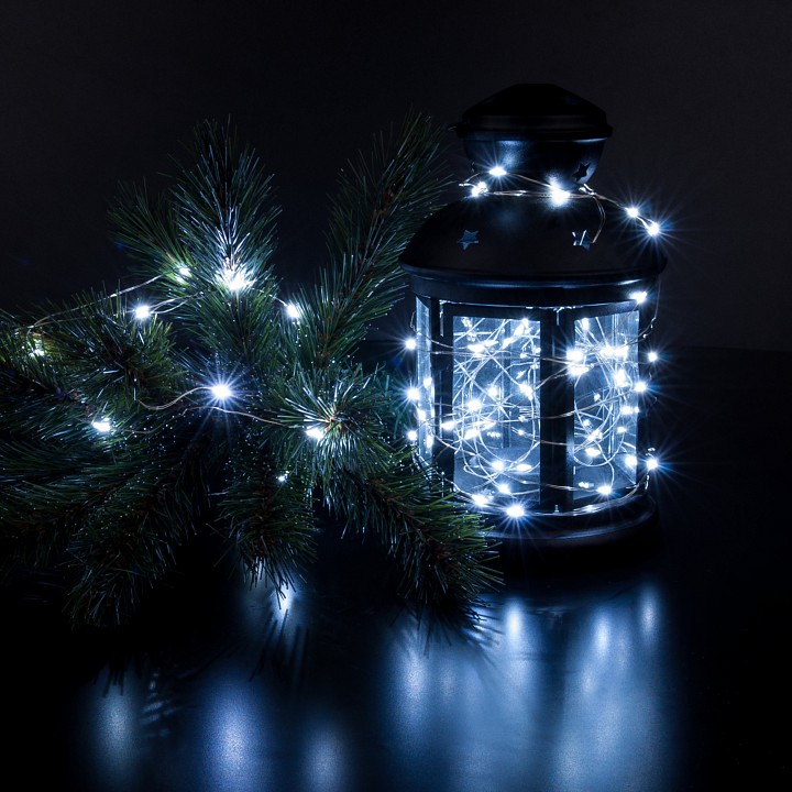 Гирлянда нить eurosvet роса 400-008 белый