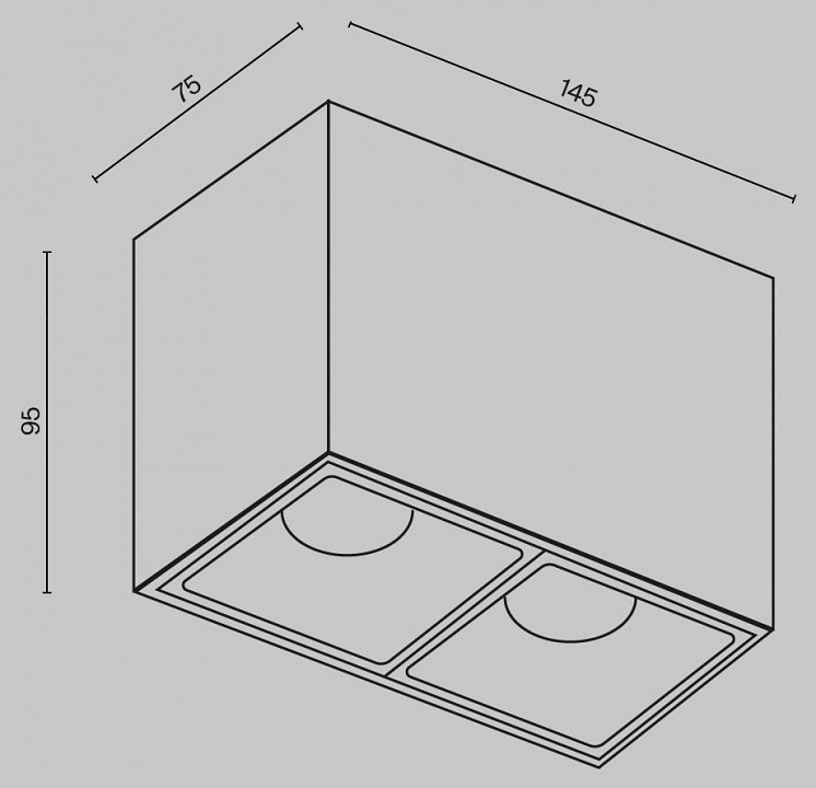 Накладной светильник maytoni technical alfa led c065cl-02-l12w3k-b