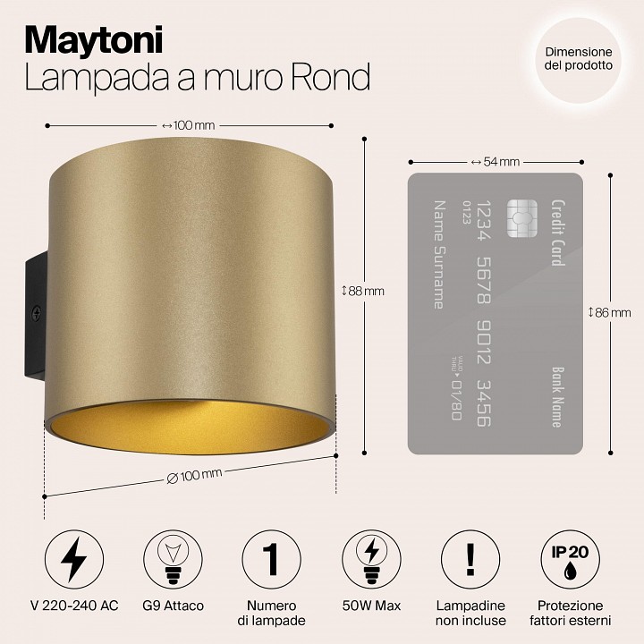 Бра maytoni technical rond c066wl-01mg