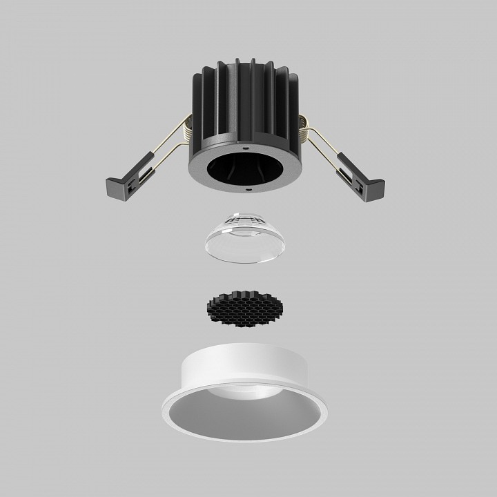 Встраиваемый светильник maytoni technical round dl058-7w2.7k-w