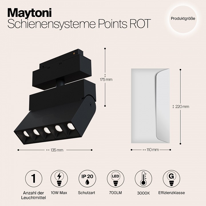 Светильник на штанге maytoni technical points tr015-2-10w3k-b
