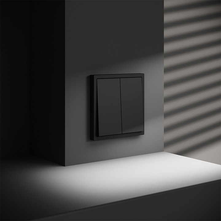 Выключатель двухклавишный без рамки voltum s70 vls020108