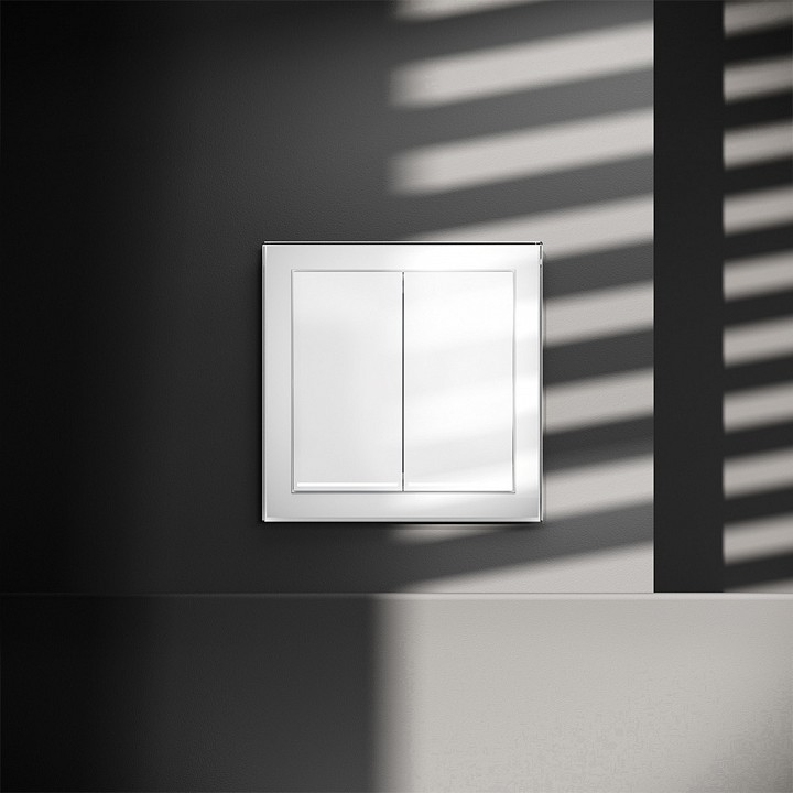 Выключатель двухклавишный с подсветкой без рамки voltum s70 vls020201