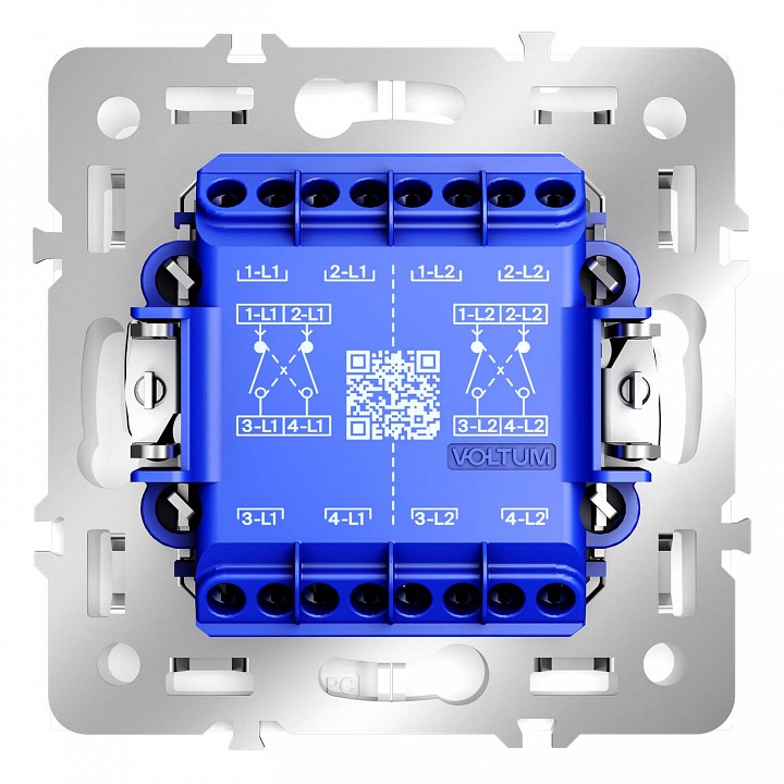Переключатель перекрестный двухклавишный без рамки voltum s70 vls020501