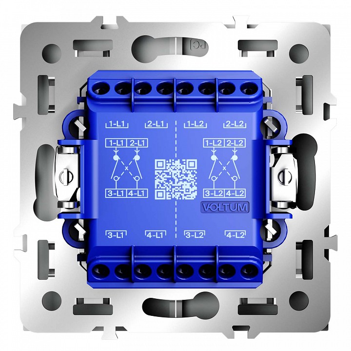 Переключатель перекрестный двухклавишный без рамки voltum s70 vls020502