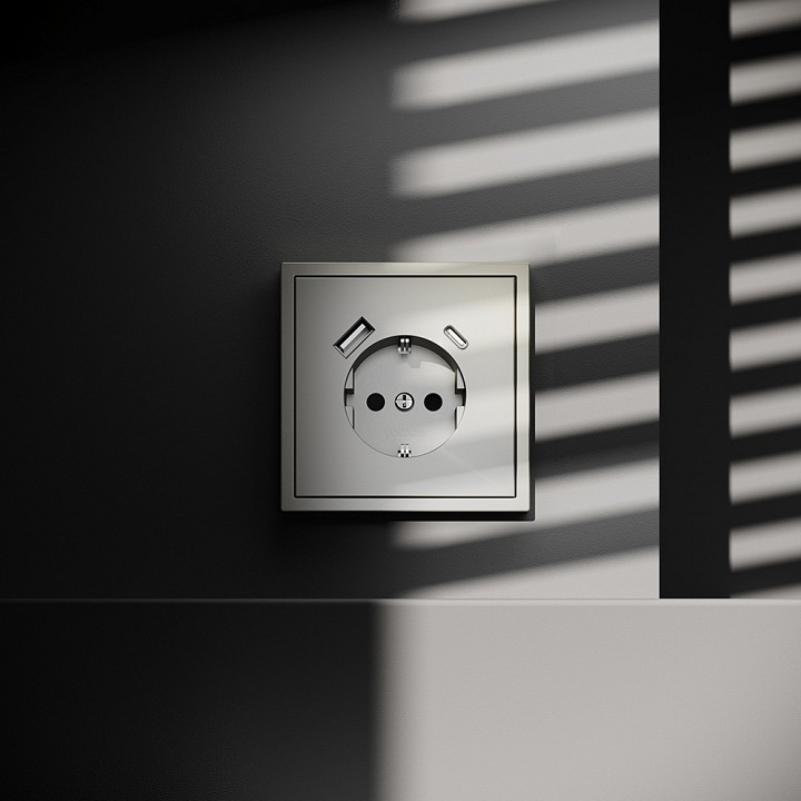 Розетка с заземлением и со шторкой и 2хusb type a и c, Без рамки voltum s70 vls040504