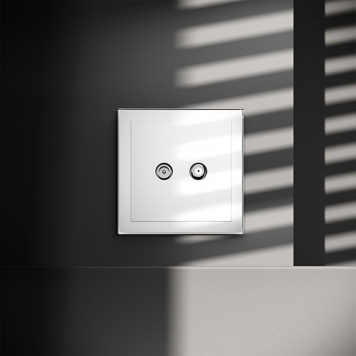 Тв-розетка и sat-розетка оконечная без рамки voltum s70 vls060401