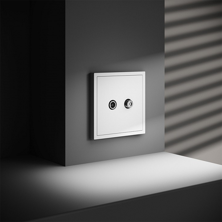 Тв-розетка и sat-розетка оконечная без рамки voltum s70 vls060402