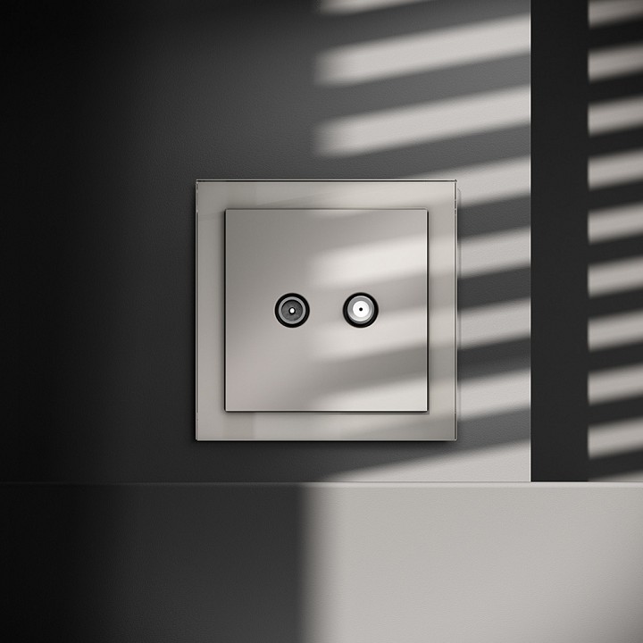 Тв-розетка и sat-розетка оконечная без рамки voltum s70 vls060403