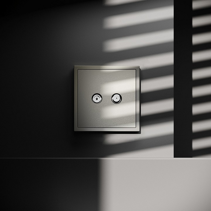 Тв-розетка и sat-розетка оконечная без рамки voltum s70 vls060404