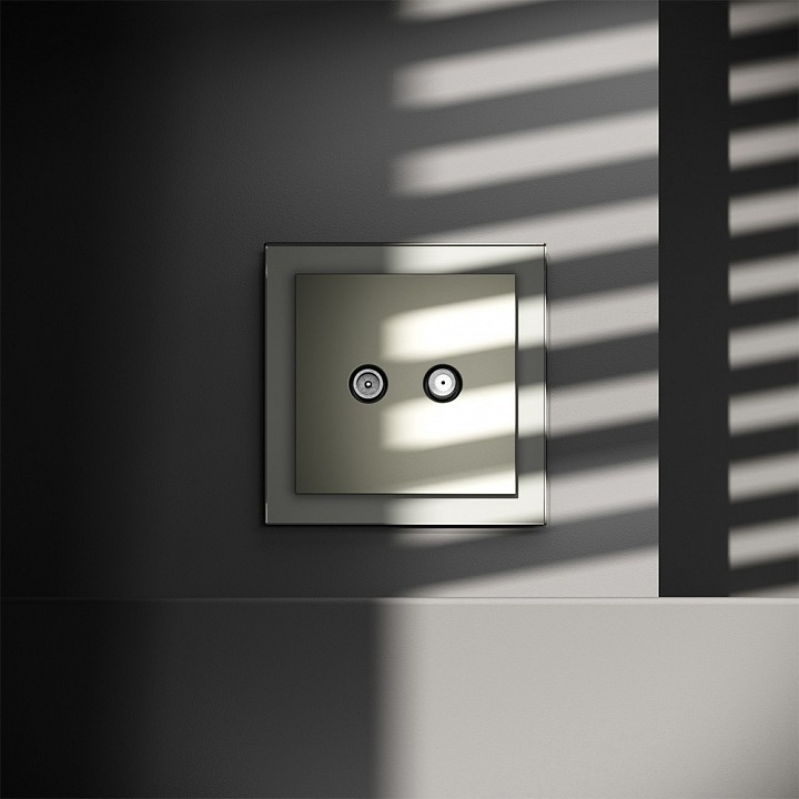 Тв-розетка и sat-розетка оконечная без рамки voltum s70 vls060405