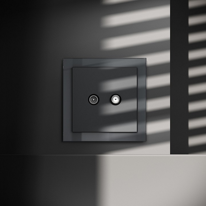 Тв-розетка и sat-розетка оконечная без рамки voltum s70 vls060407