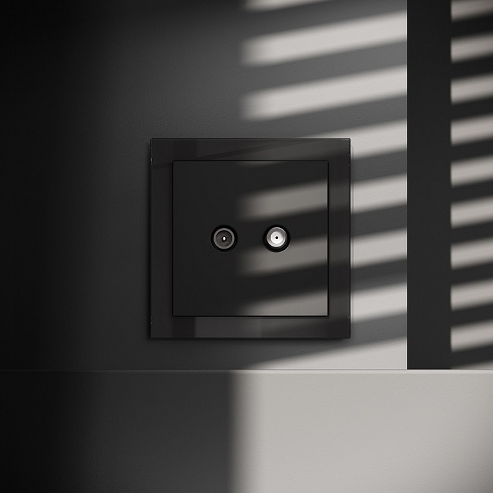 Тв-розетка и sat-розетка оконечная без рамки voltum s70 vls060408