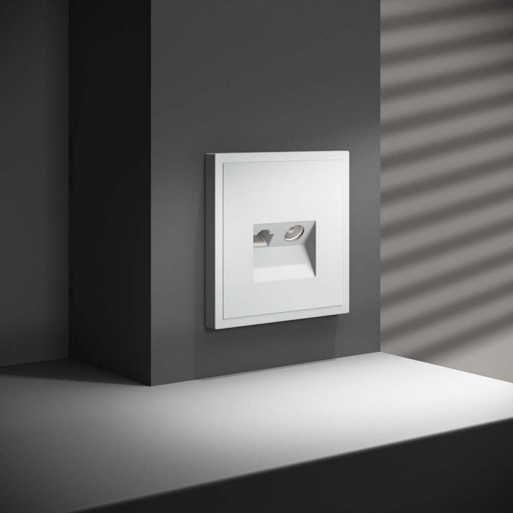 Тв-розетка и розетка ethernet rj-45 без рамки voltum s70 vls060702