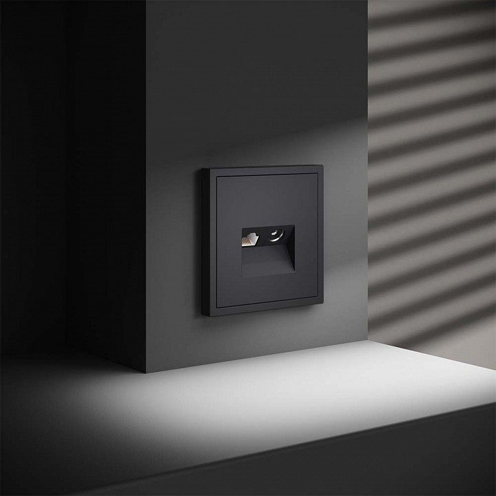 Тв-розетка и розетка ethernet rj-45 без рамки voltum s70 vls060707