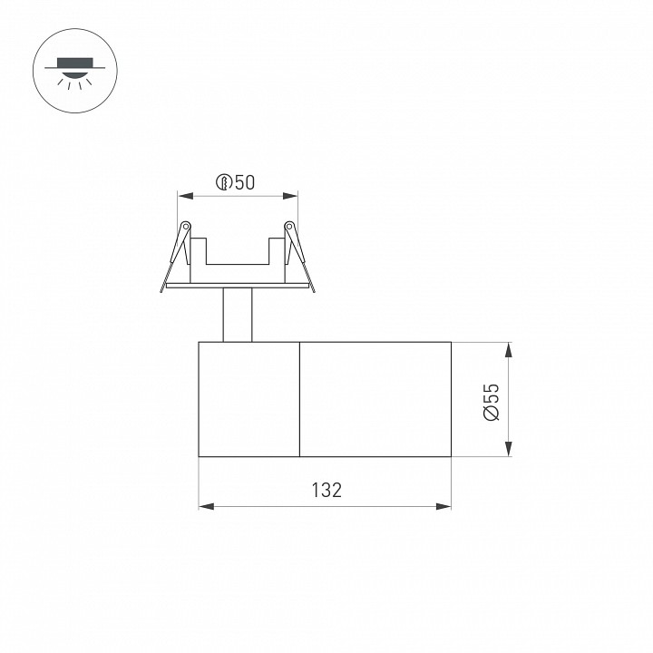 Встраиваемый светильник на штанге arlight lgd-artemis-built-flap-r55-12w 051796