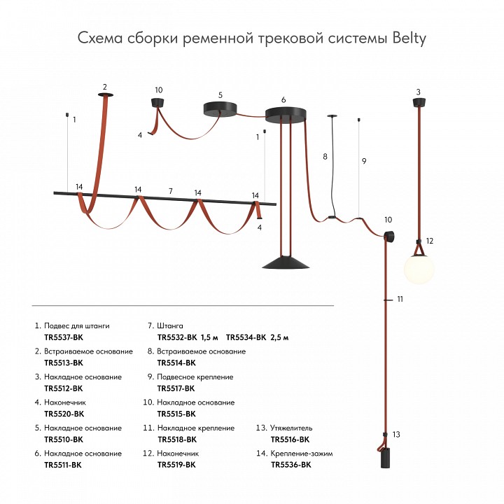 Заглушка для трека-ремня denkirs belty base tr5519-bk