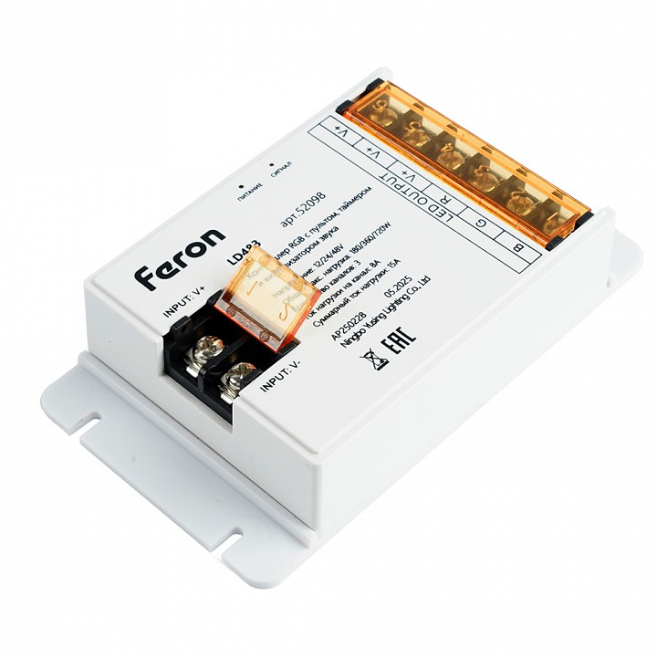 Контроллер-регулятор цвета rgb с пультом ду feron ld483 52098