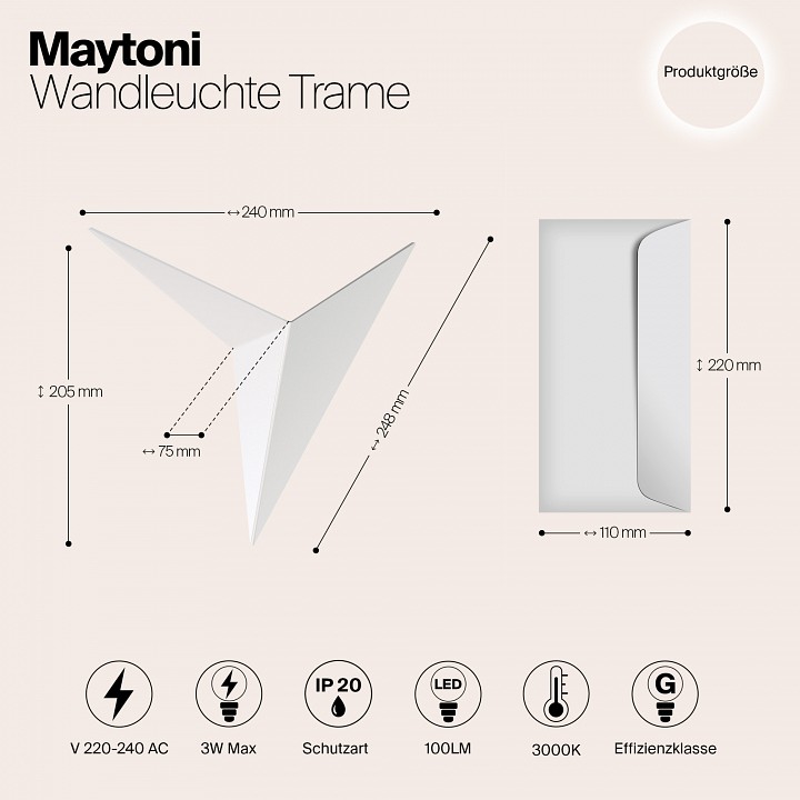 Накладной светильник maytoni technical trame c808wl-l3w