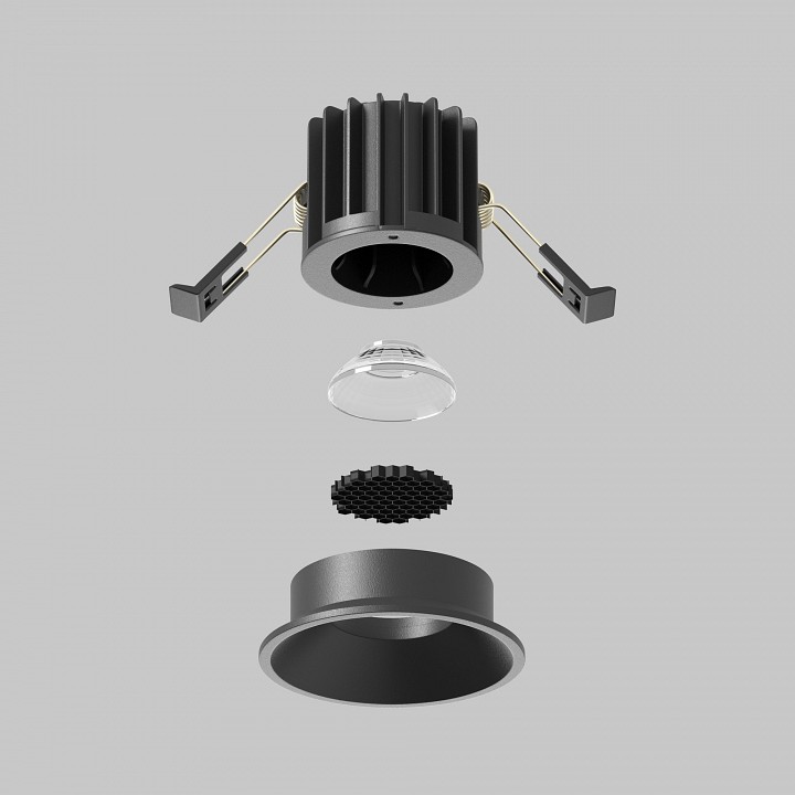 Встраиваемый светильник maytoni technical round dl058-7w3k-b
