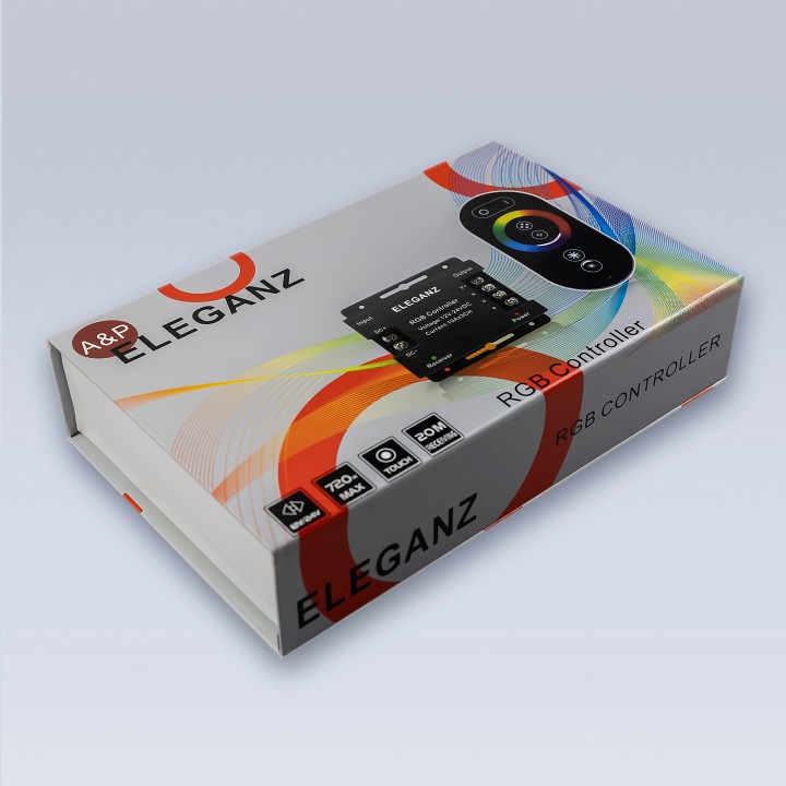 Контроллер-регулятор цвета rgb с пультом ду eleganz  1005