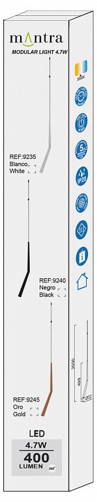 Подвесной светильник mantra boomerang 9356+9245 (1l)