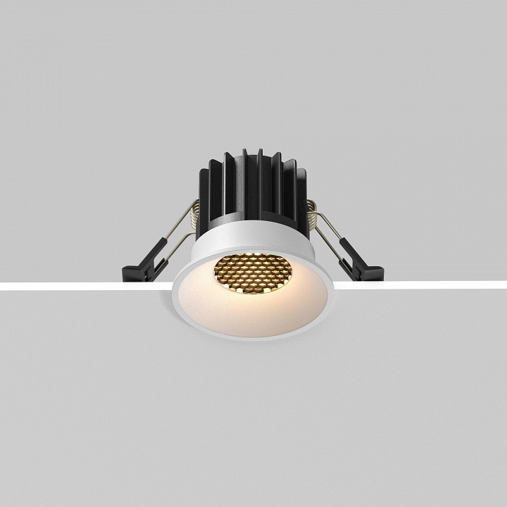 Встраиваемый светильник maytoni technical round dl058-7w2.7k-w