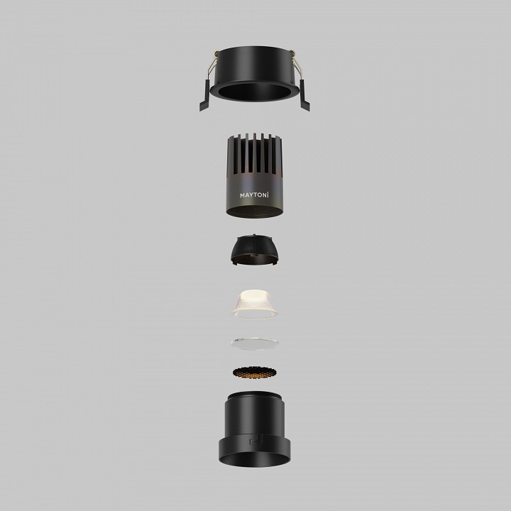Встраиваемый светильник maytoni technical  dl116-10w-3k-b
