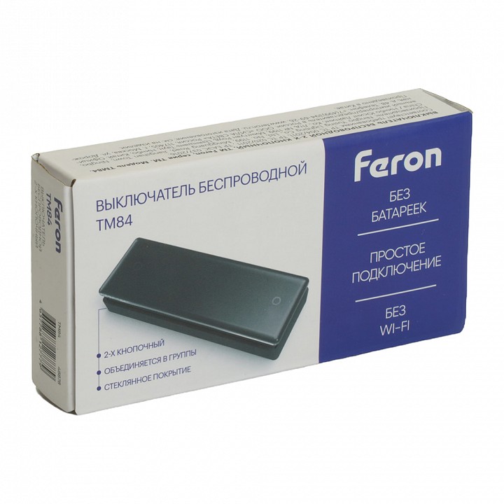 Выключатель беспроводной одноклавишный feron tm84 smart 48878