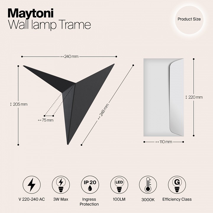 Накладной светильник maytoni technical trame c808wl-l3b