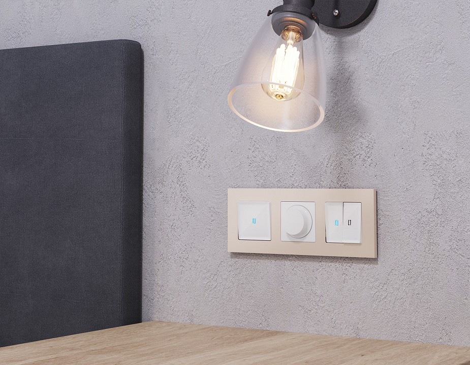 Выключатель самовозвратный одноклавишный с подсветкой, Без рамки ambrella volt ma ma102060