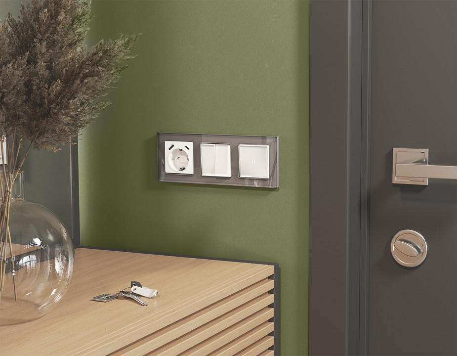 Выключатель самовозвратный одноклавишный с подсветкой, Без рамки ambrella volt ma ma122055