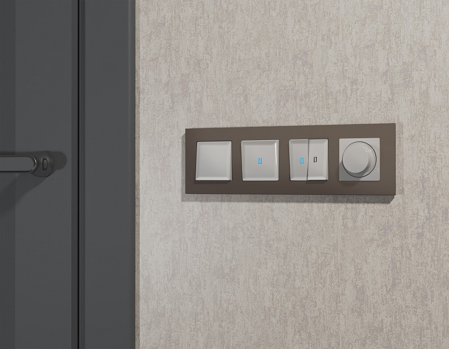 Выключатель самовозвратный одноклавишный с подсветкой, Без рамки ambrella volt ma ma402060