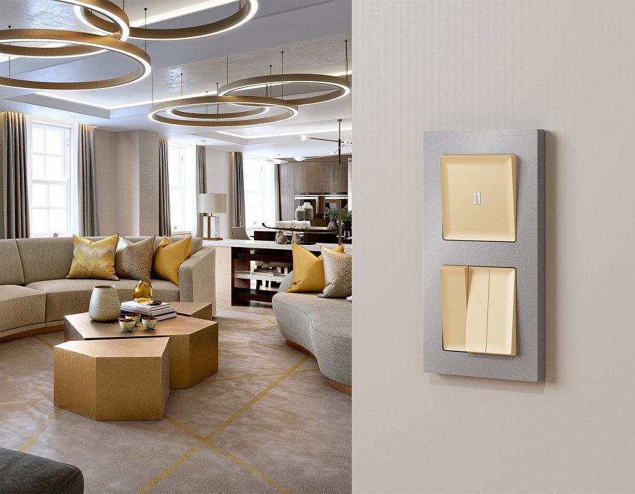 Выключатель самовозвратный одноклавишный с подсветкой, Без рамки ambrella volt ma ma602055