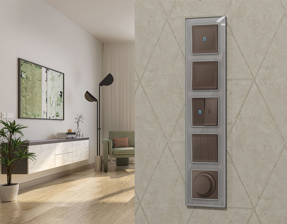 Выключатель самовозвратный одноклавишный с подсветкой, Без рамки ambrella volt ma ma632060