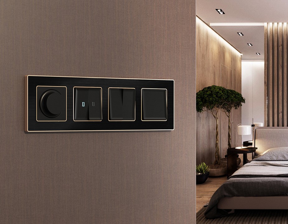 Выключатель двухполюсной самовозвратный без рамки ambrella volt ma ma801050