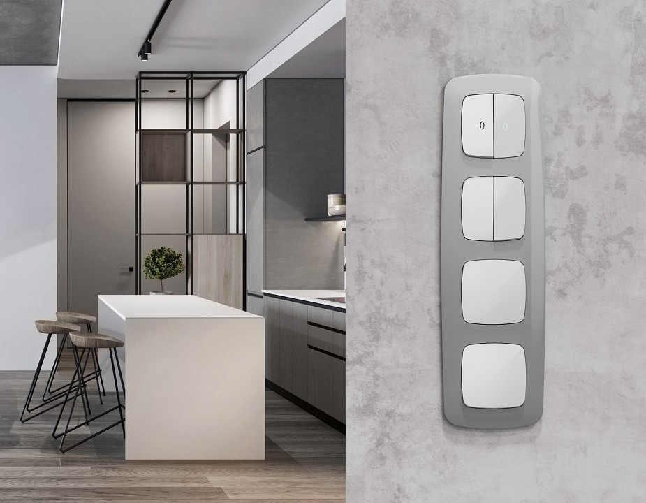 Выключатель самовозвратный одноклавишный без рамки ambrella volt mo mo101050