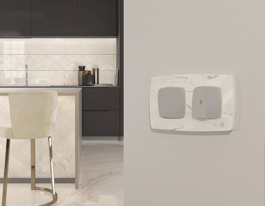 Выключатель самовозвратный одноклавишный с подсветкой, Без рамки ambrella volt mo mo362060