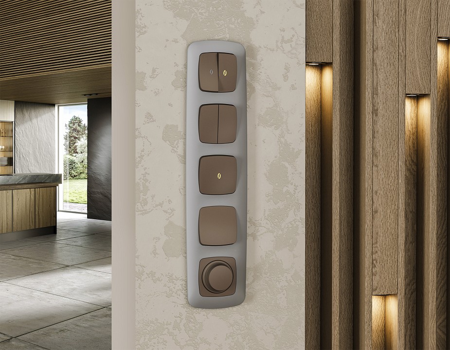 Выключатель самовозвратный одноклавишный с подсветкой, Без рамки ambrella volt mo mo632050