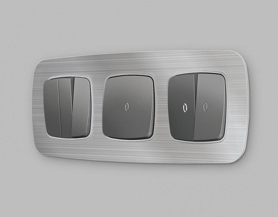 Выключатель самовозвратный одноклавишный с подсветкой, Без рамки ambrella volt mo mo652055