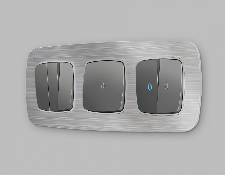 Выключатель самовозвратный одноклавишный с подсветкой, Без рамки ambrella volt mo mo652060