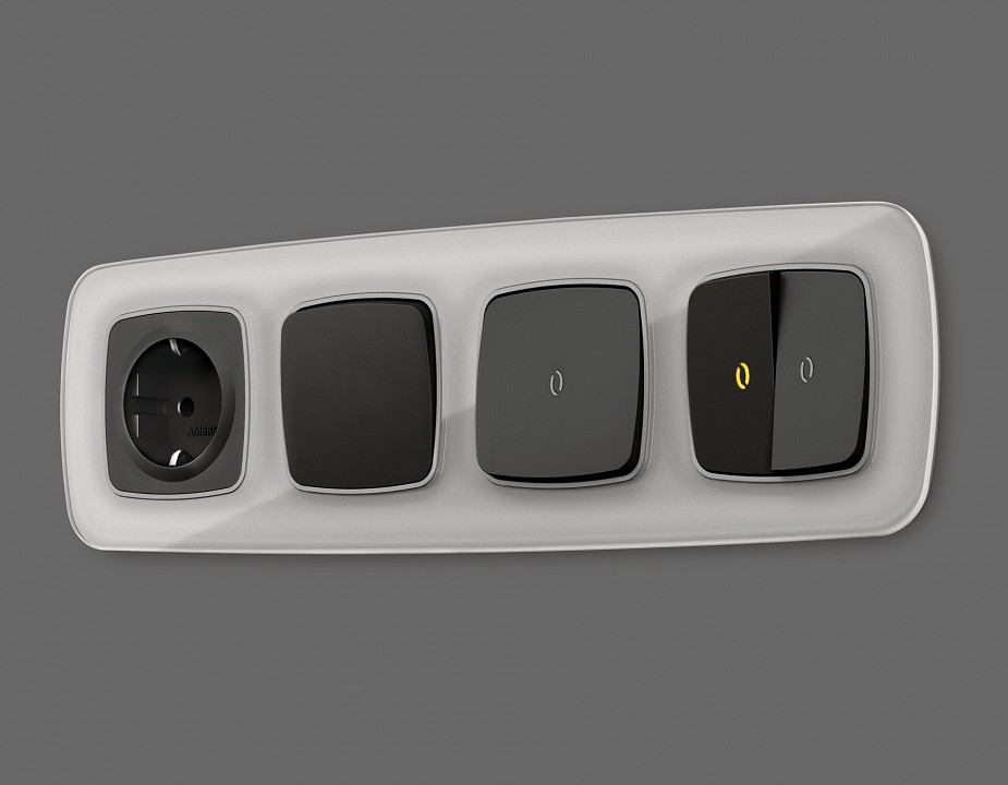 Выключатель самовозвратный одноклавишный с подсветкой, Без рамки ambrella volt mo mo802050