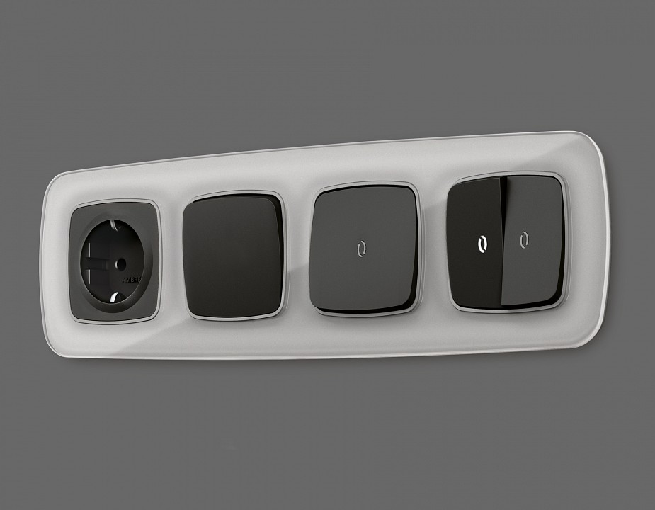 Выключатель самовозвратный одноклавишный с подсветкой, Без рамки ambrella volt mo mo802055