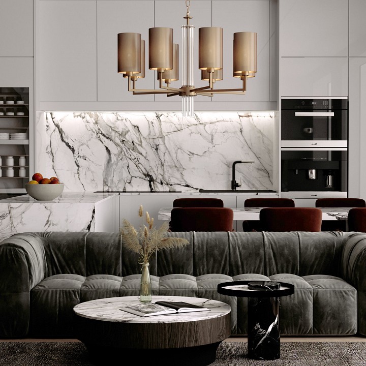 Подвесная люстра eurosvet soffio 60134/6 никель