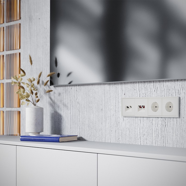 Накладка для тв-розетки и rj-11 или rj-45 voltum s70 vls002713