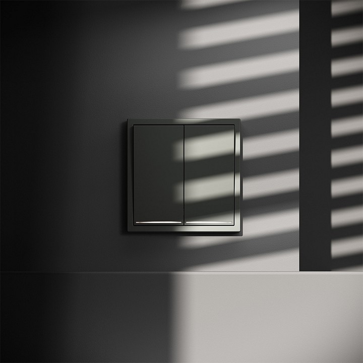 Выключатель двухклавишный с подсветкой без рамки voltum s70 vls020206