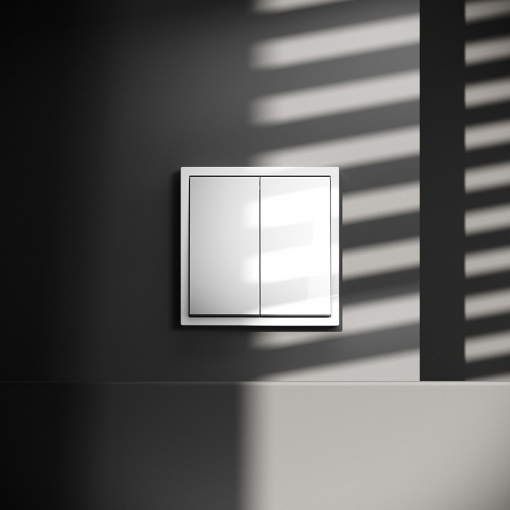 Выключатель проходной двухклавишный без рамки voltum s70 vls020301